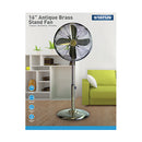 Status 16 Inch Antique Brass Stand Fan - Oscillating - 3 Speed Settings