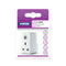 Status 2 x USB Charging Port Power Adaptor - White - Plug Through - 2100mA