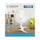 Status 6 Inch White Clip On Fan - 2 Speed Settings