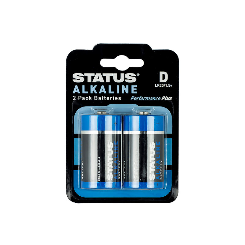 Status D - Alkaline - Batteries, 2 Pack