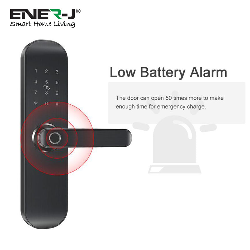 Ener-J Smart Wi-Fi Doorlock Set (includes 3 Physical Keys and 3 RFID Card) Black - Right Handle