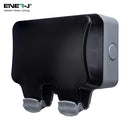 Ener-J Smart Wi-Fi Weatherproof 13A Twin Wall Sockets with 2 USB Ports (IP55)