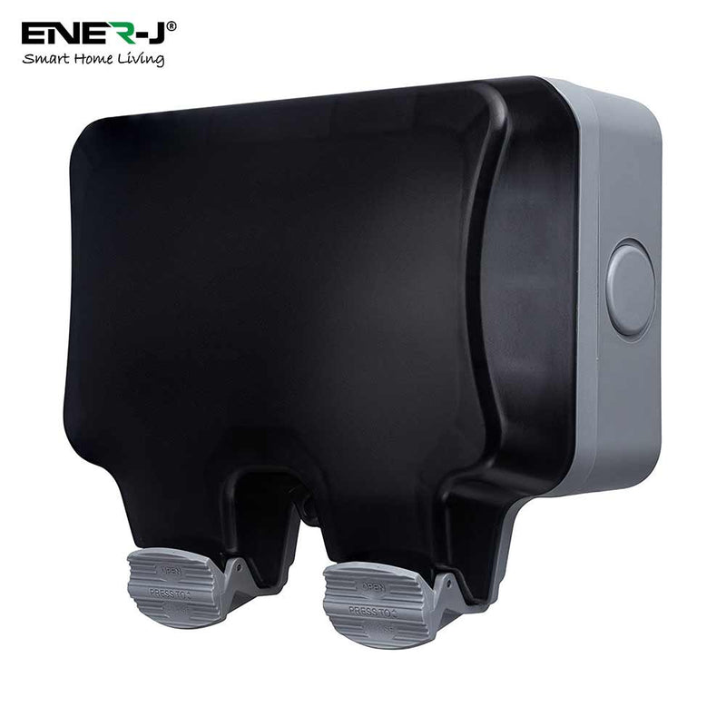 Ener-J Smart Wi-Fi Weatherproof 13A Twin Wall Sockets with 2 USB Ports (IP55)