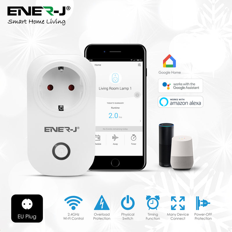 Ener-J Wi-Fi Smart Plug with Energy Monitor, EU Plug (max 1600W)