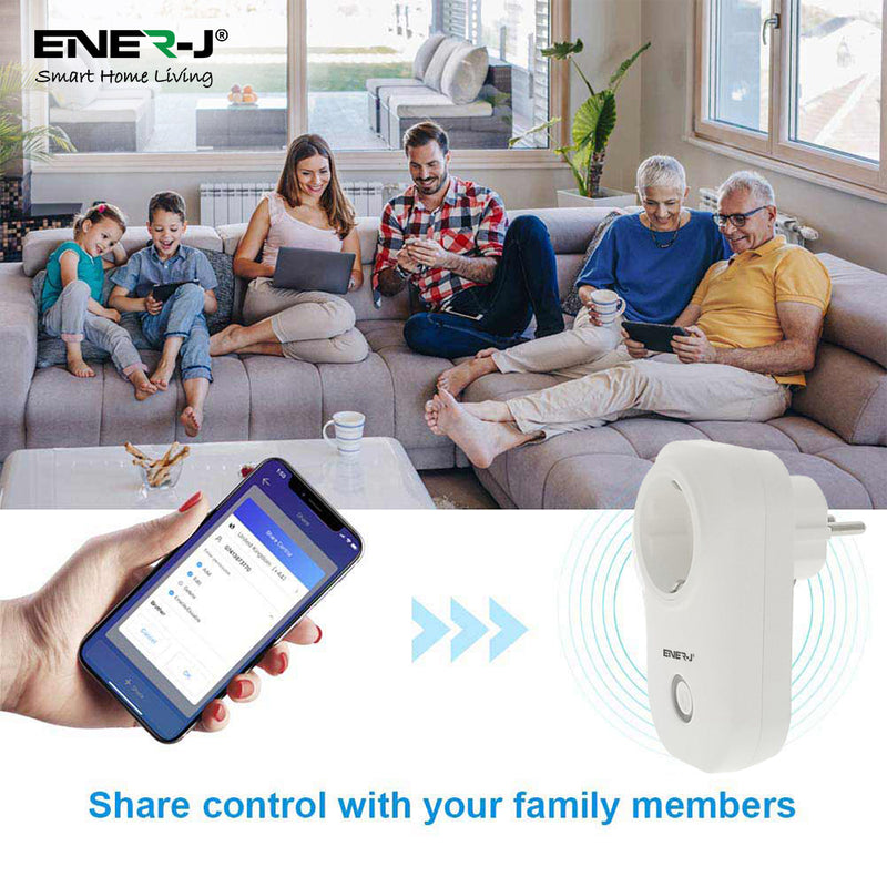 Ener-J Wi-Fi Smart Plug with Energy Monitor, EU Plug (max 1600W)