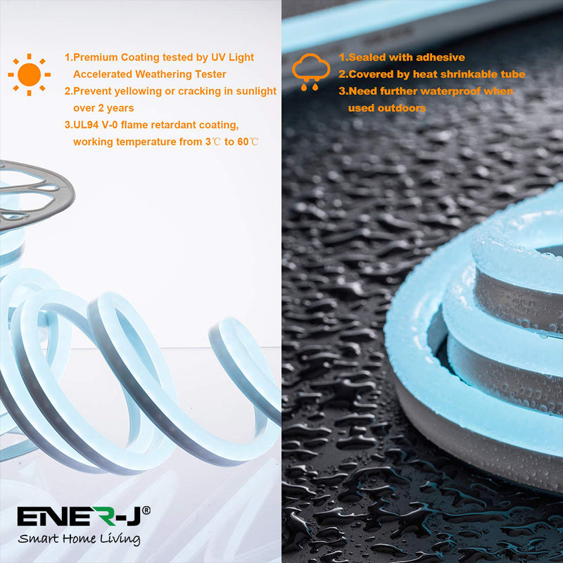 Ener-J Smart Wi-Fi RGB LED Neon Strip Kit 12V, 3 meters, IP65