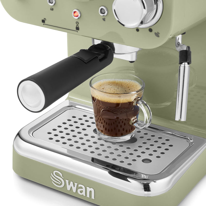 Swan Retro Pump Espresso Coffee Machine, Green