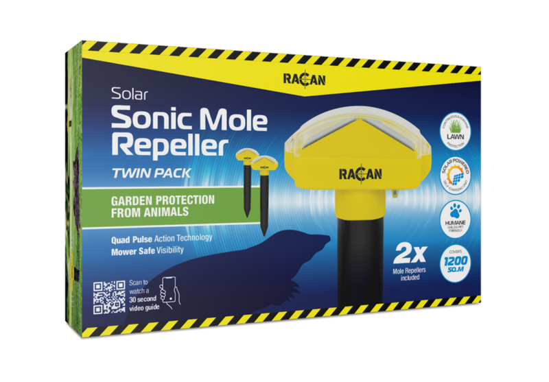 Racan Solar Sonic Mole Repeller, Twin Pack