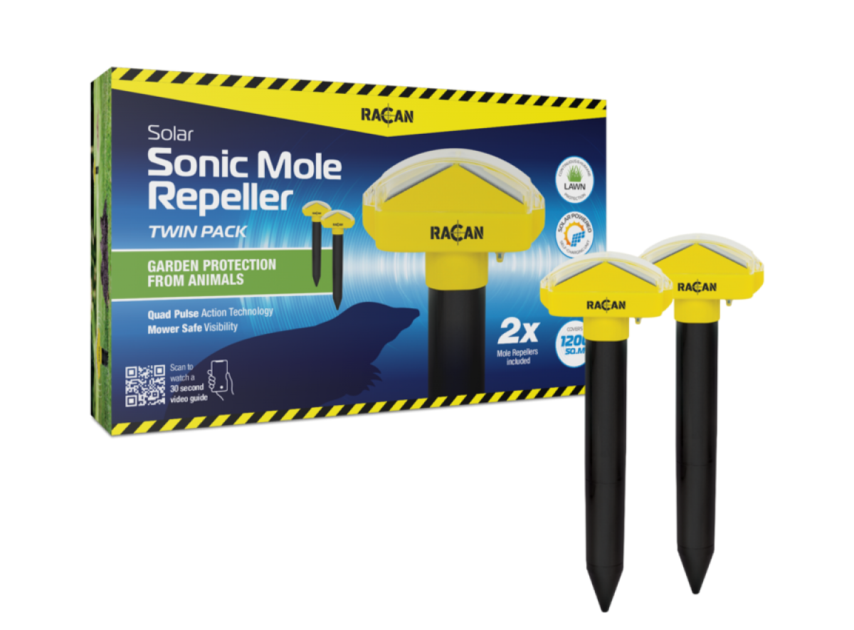 Racan Solar Sonic Mole Repeller, Twin Pack