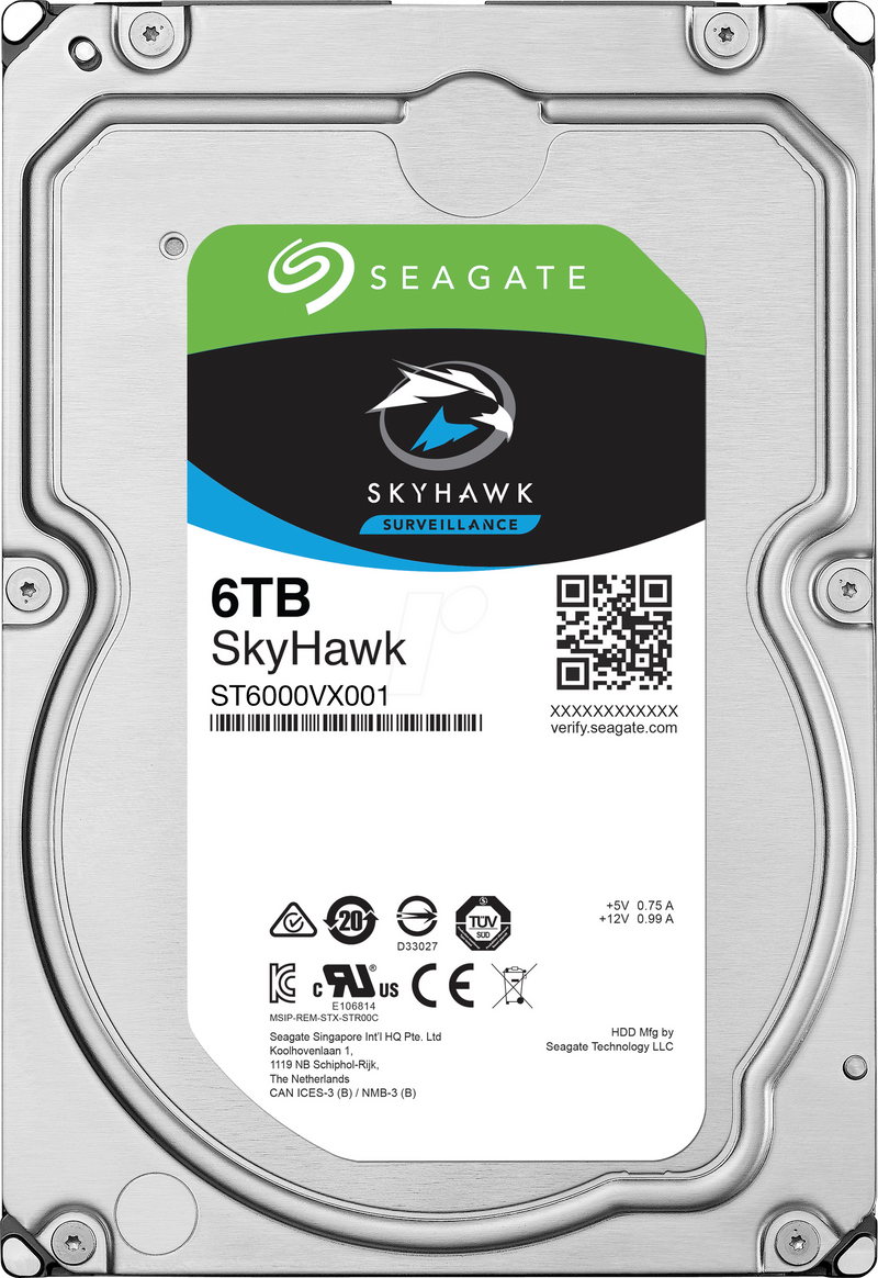 Seagate SkyHawk Surveillance Internal Hard Disk Drive, 6TB