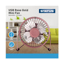 Status 4 Inch USB Mini Fan - Rose Gold