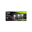 Status Sydney - 8cm - White - LED - Solar - Stake Light - Crackle Glass Ball - Stainless Steel, 3 Pack