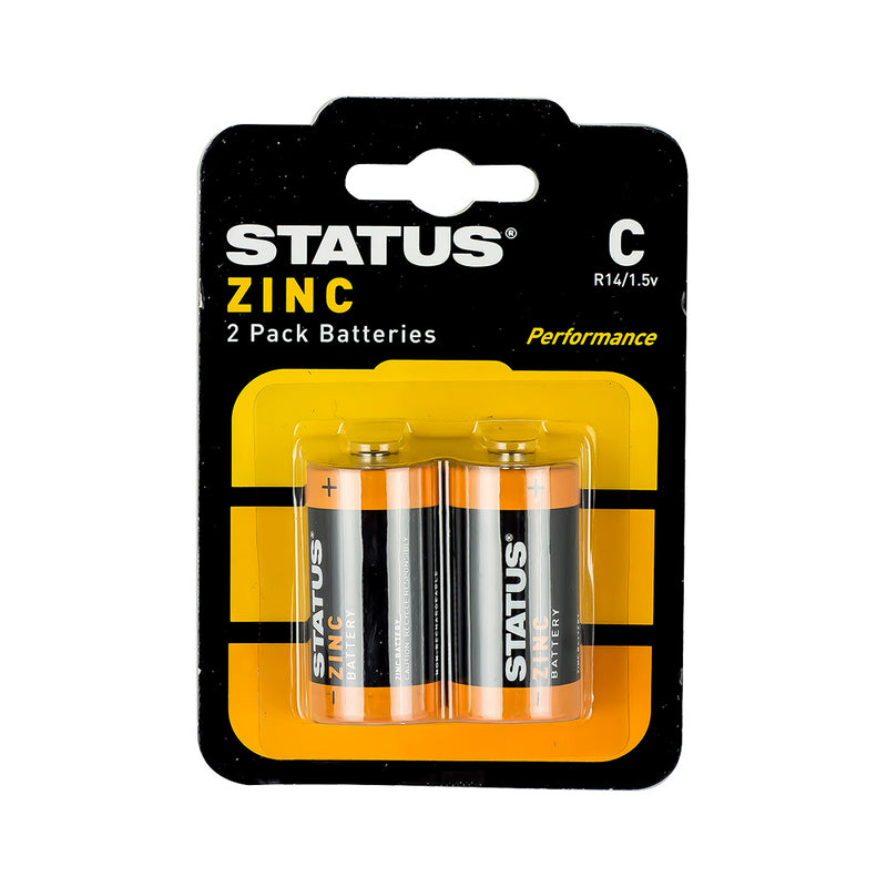 Status C - Zinc - Batteries, 2 Pack