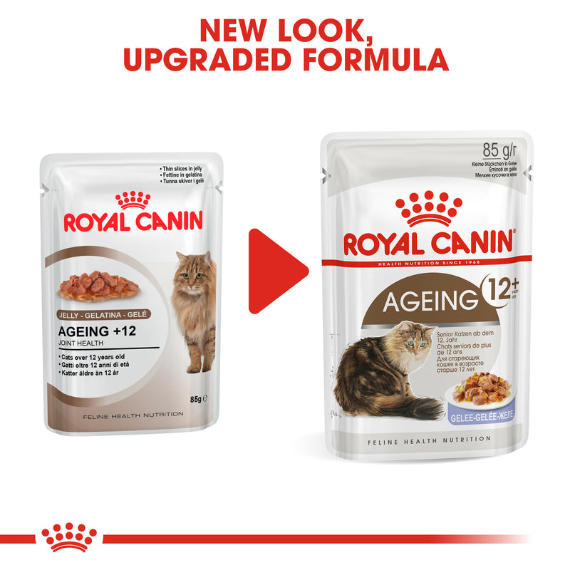 Royal Canin Ageing 12+ In Jelly Senior Wet Cat Food, 85g x 12 Pack