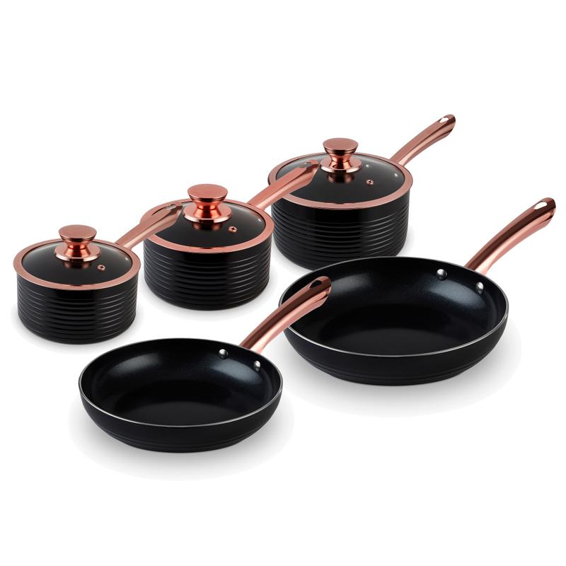 Tower Linear Rose Gold 5 Piece Pan Set