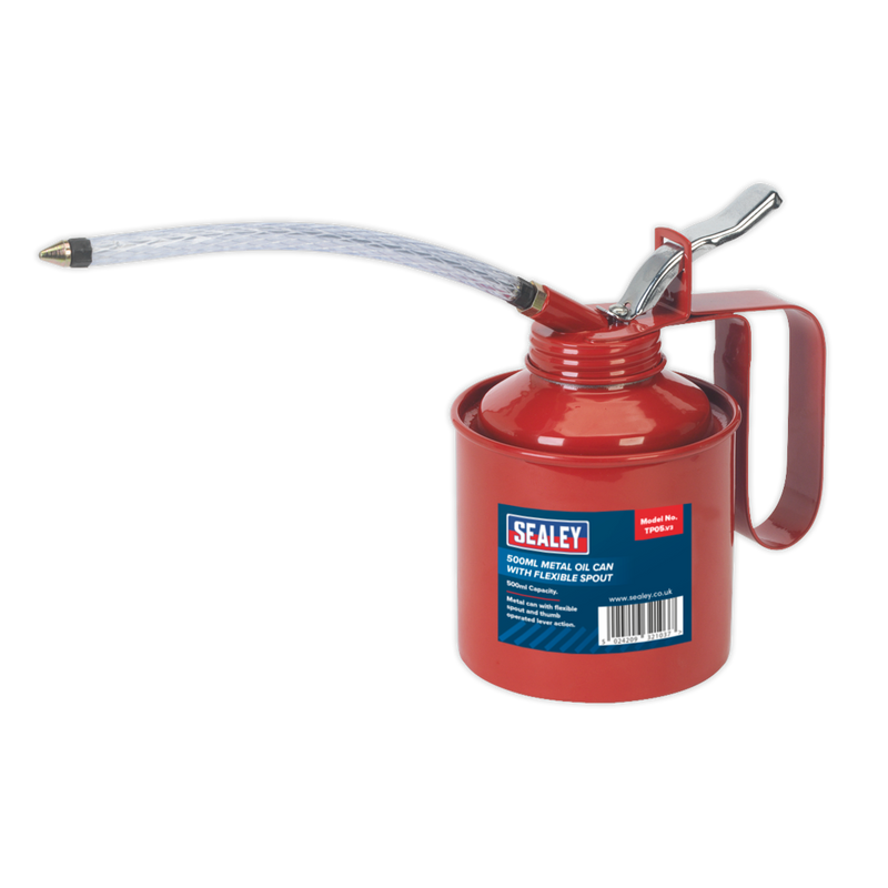 Sealey Metal Oil Can Flexible Spout 500ml