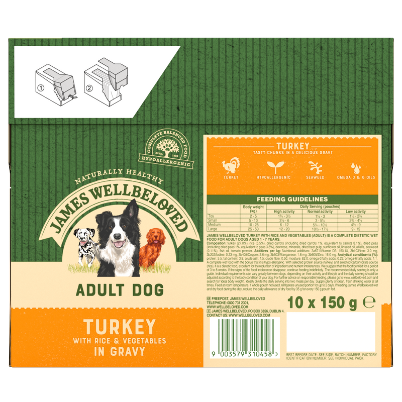 Adult Dog Turkey in Gravy Pouch 10 x 150g