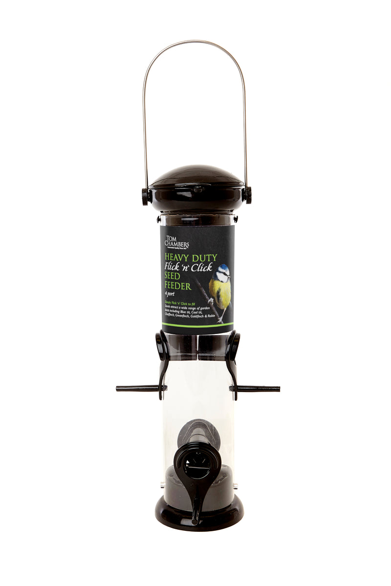 Tom Chambers Heavy Duty Flick 'n' Click Seed Feeder - 4 port