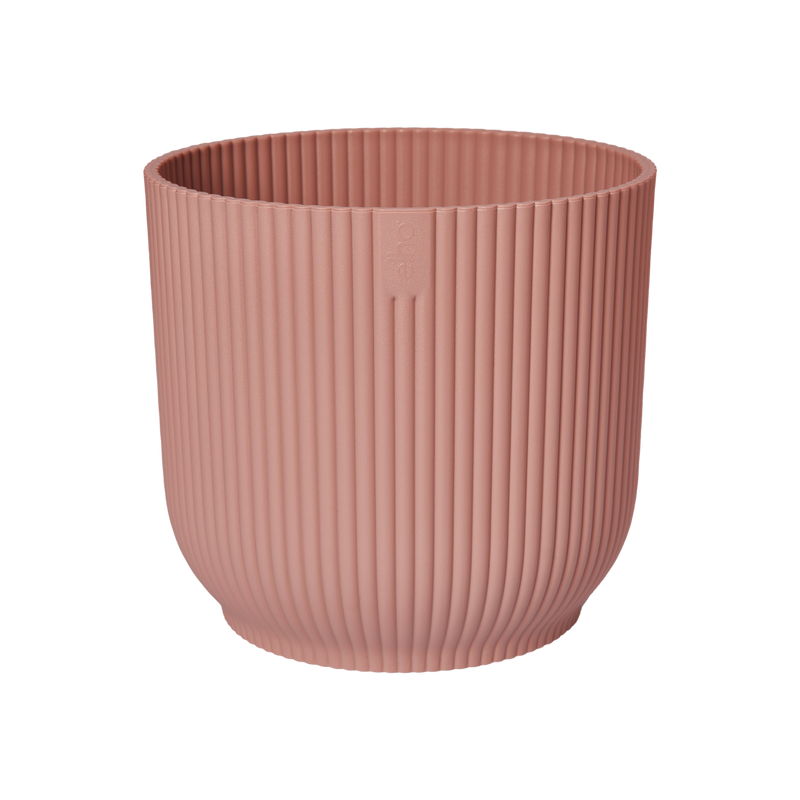 Vibes Fold 30cm Round Plastic Indoor Plant Pot - Delicate Pink