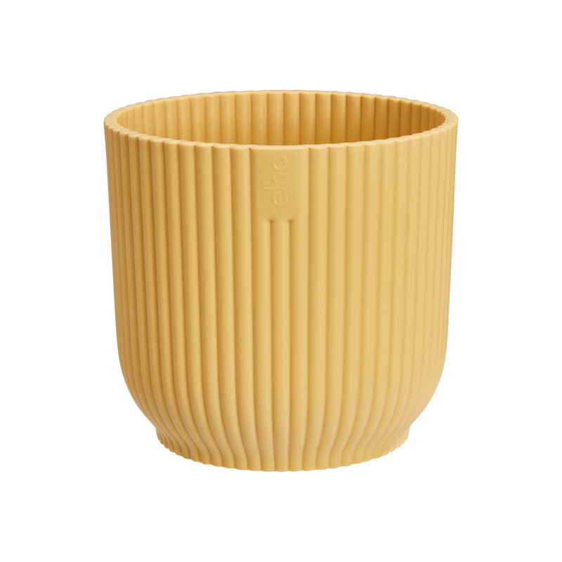 Vibes Fold 7cm Mini Round Plastic Indoor Plant Pot - Butter Yellow