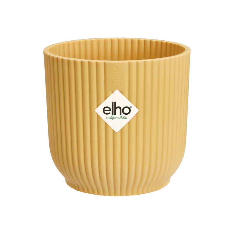 Elho Vibes Fold Round Mini 7 - Flowerpot - Butter Yellow - Indoor! - Ø 7.00 x H 6.50 cm