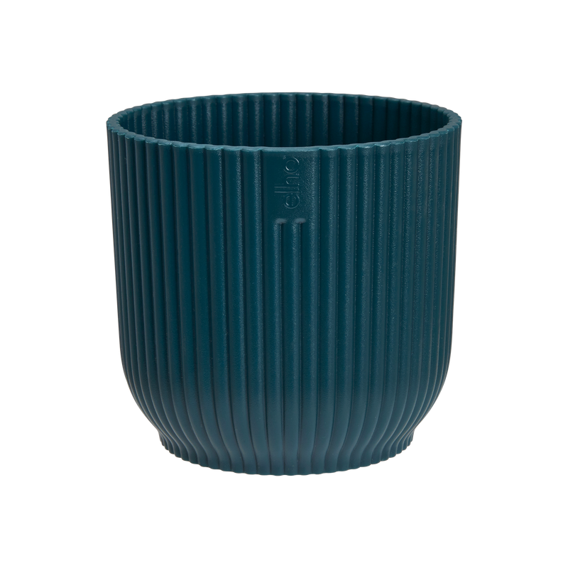 Vibes Fold 11cm Mini Round Plastic Indoor Plant Pot - Deep Blue