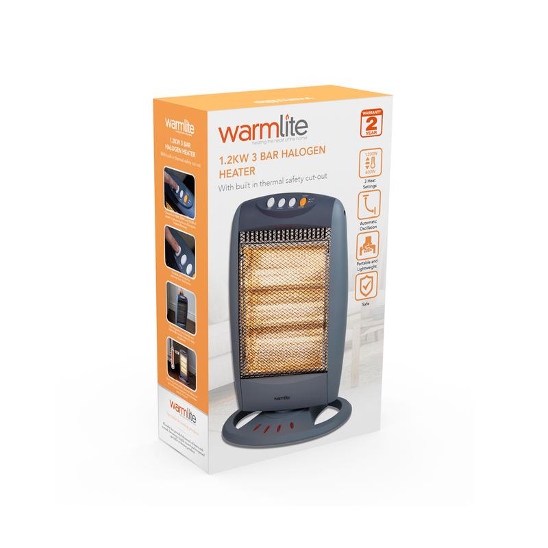 Warmlite 1200W Grey Halogen Heater