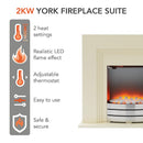 Warmlite York Fireplace Suite, Ivory