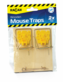 Racan Traditional Wooden Mouse Traps, 2 Trap Pack