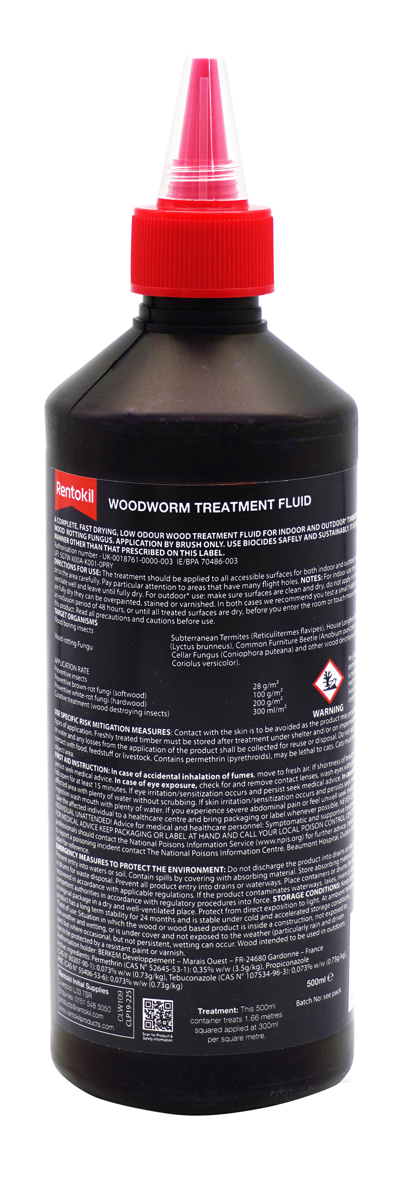 Rentokil Woodworm Treatment Fluid - 500ml