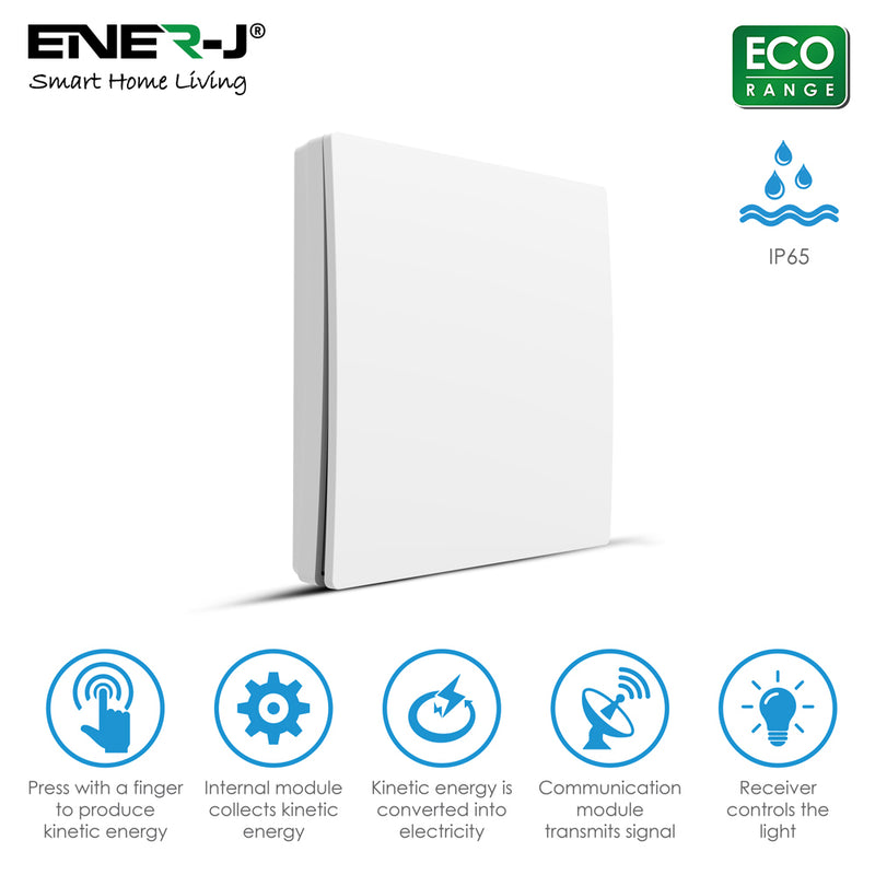 Ener-J 1G Wireless Kinetic Switch, White