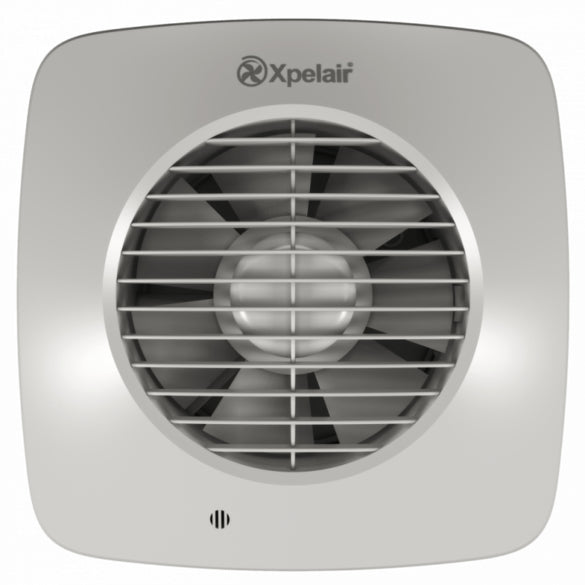 Xpelair Simply Silent Two Speed Axial Fan 150mm Square Grille-Front with Humidistat/Timer